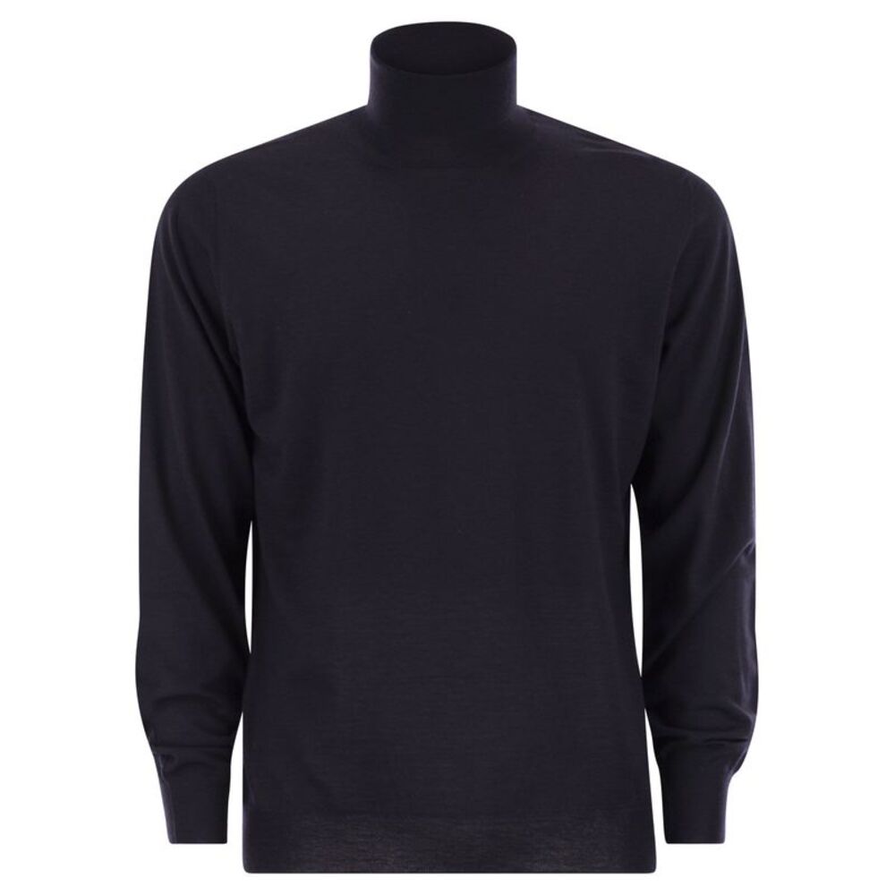 Fedeli Men Superfine Wool Turtleneck Derby